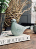 LED Vogel van mondgeblazen glas - Groen