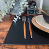 Placemat in zwart leer