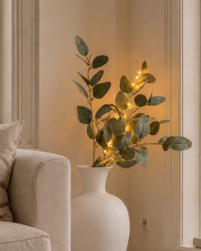 Eucalyptus tak met licht - 100cm