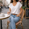 T-shirt Cozy linnenmix - Wit