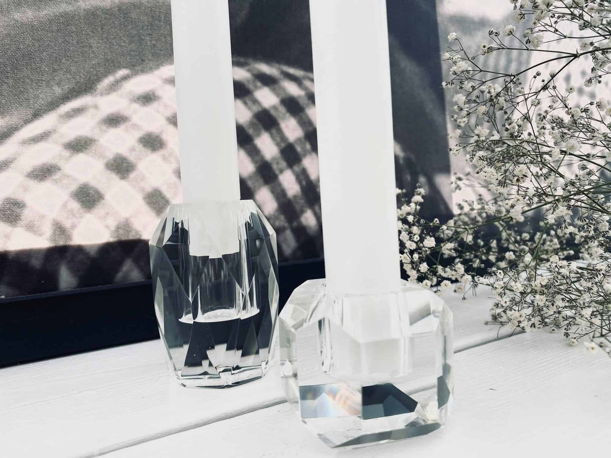 Diamant Lysestage i klar glas - VIAMAJA.DK