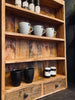 Dubbele kast met houten planken en lades – Gerecycled hout