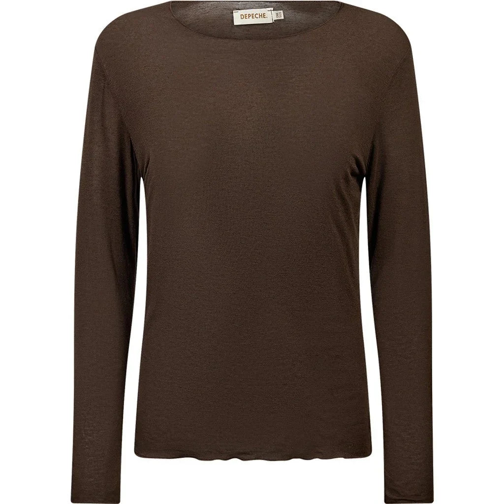 Blouse Drew Cashmere mix - Dark Brown
