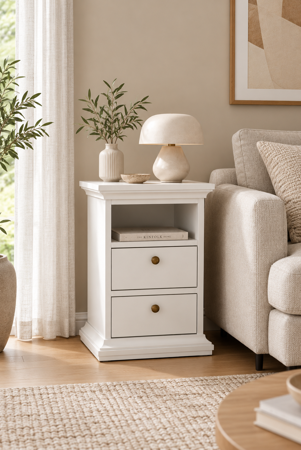Nachttafel Paris White – 2 lades
