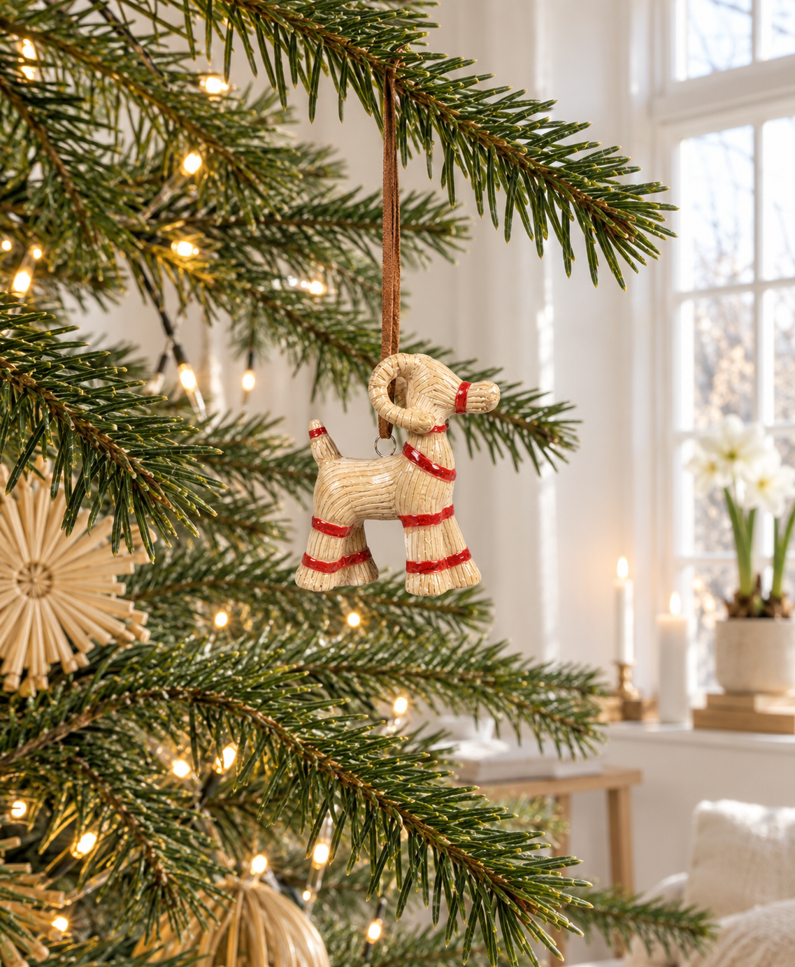 Kersthanger – naturel en rood