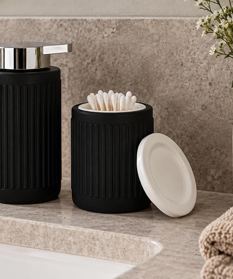 Opbergpot Daily Soft – Wit/Zwart Porselein