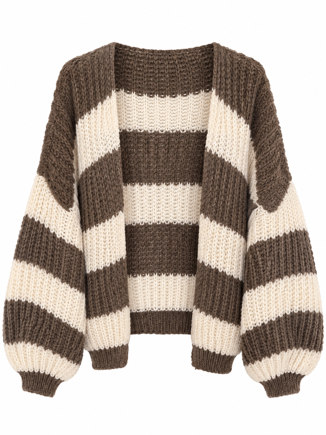 Chunky cardigan – bruin en beige