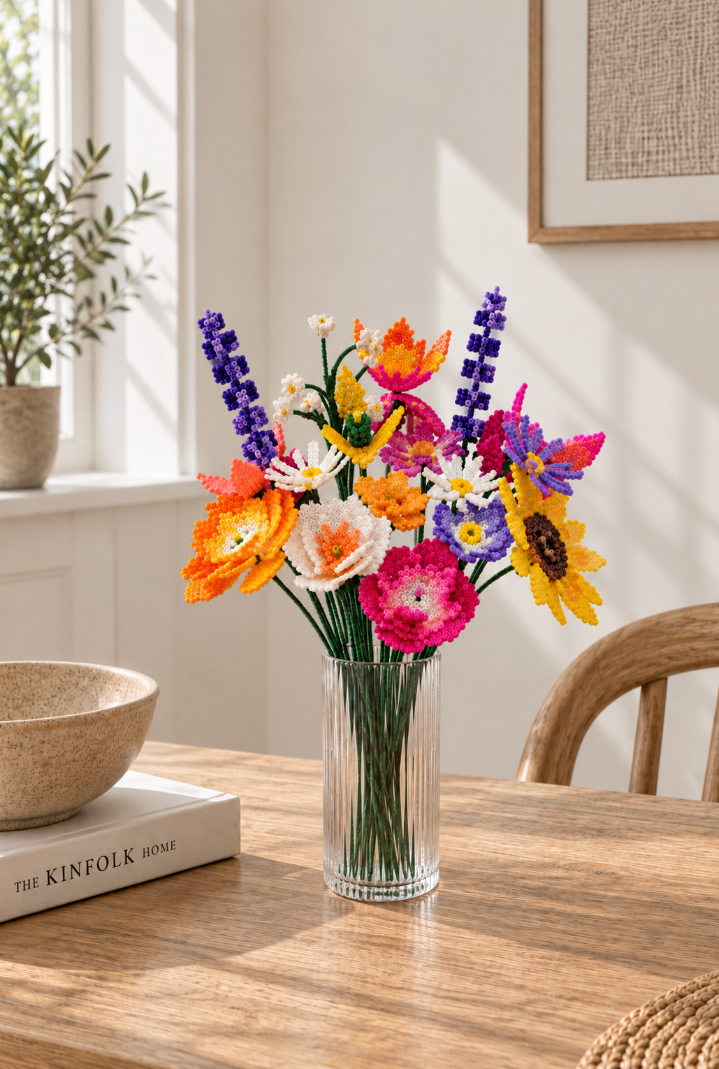 Perlenboeket margriet - 19 bloemen