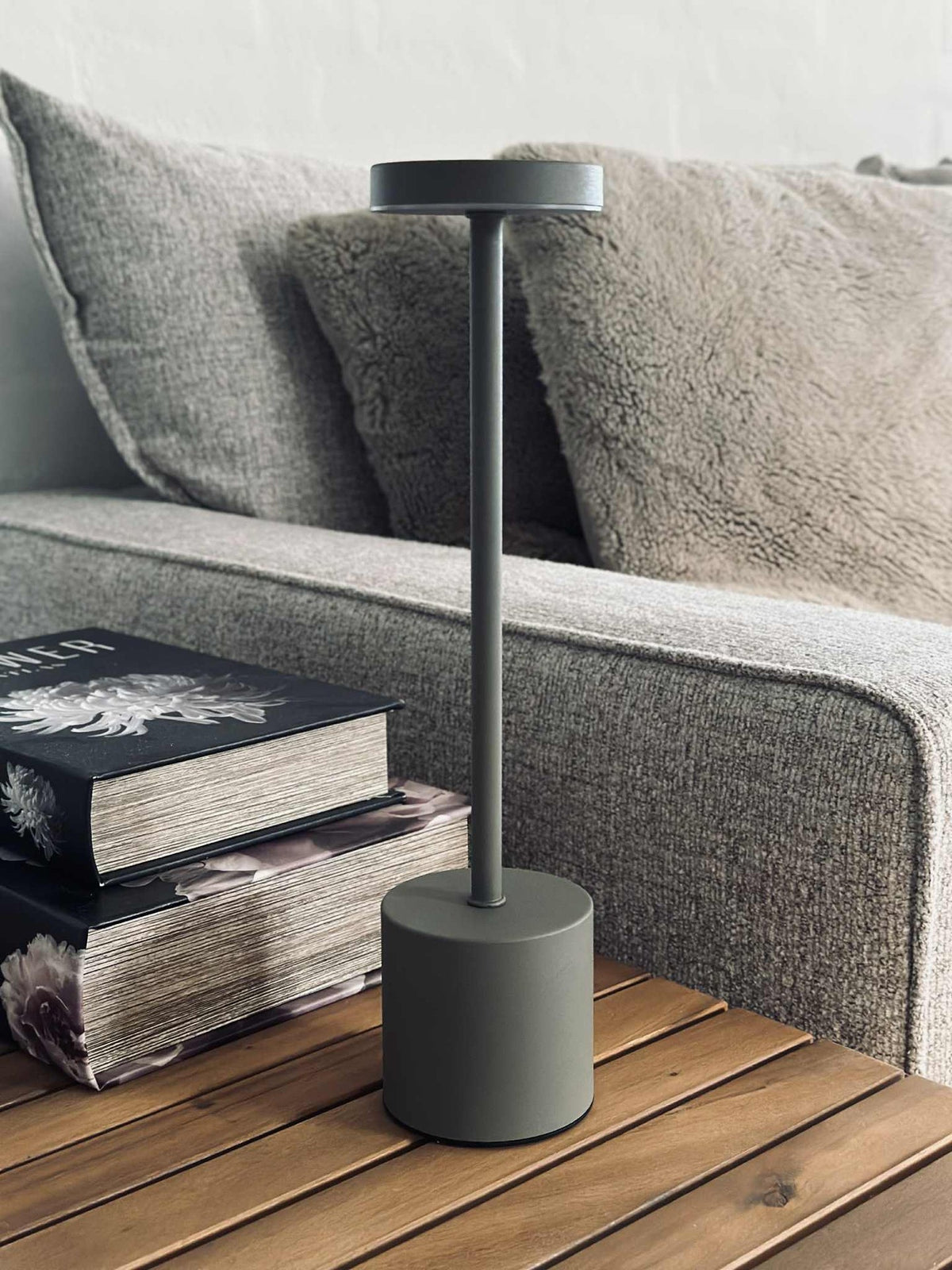 LED-tafellamp KELLY Taupe - oplaadbaar