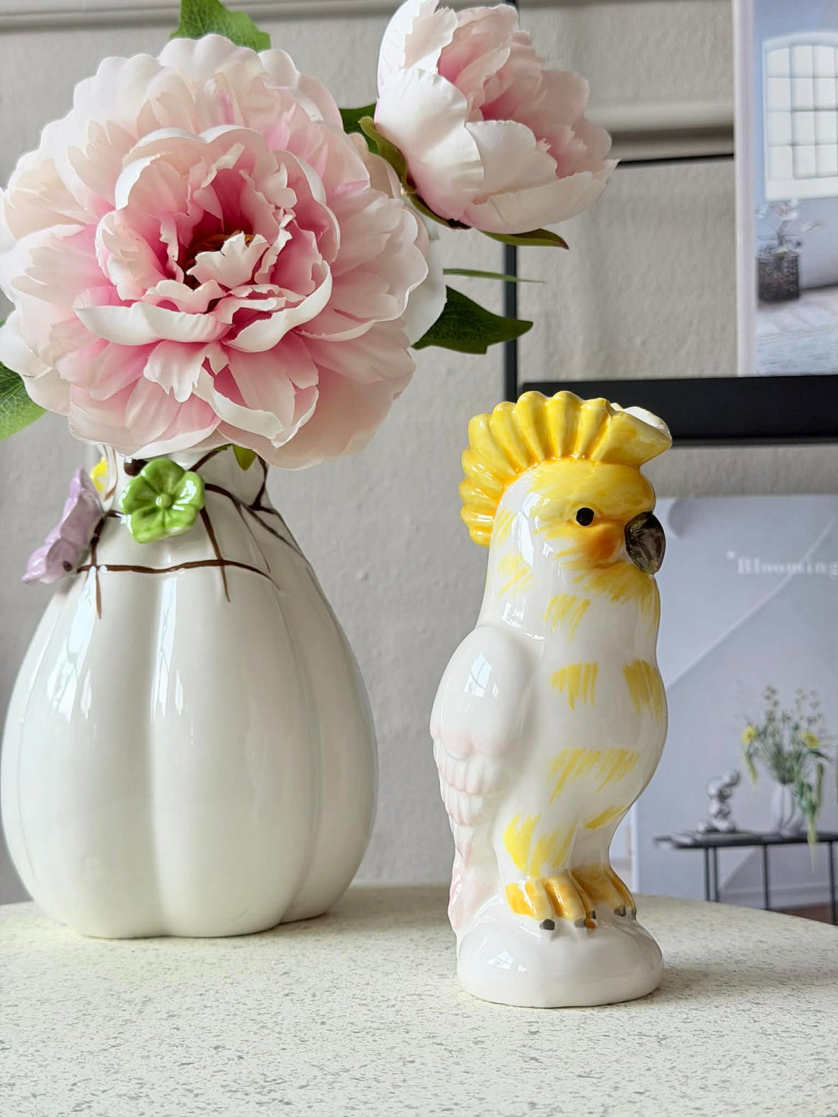 Vaas met decoratie - Wit of Groen