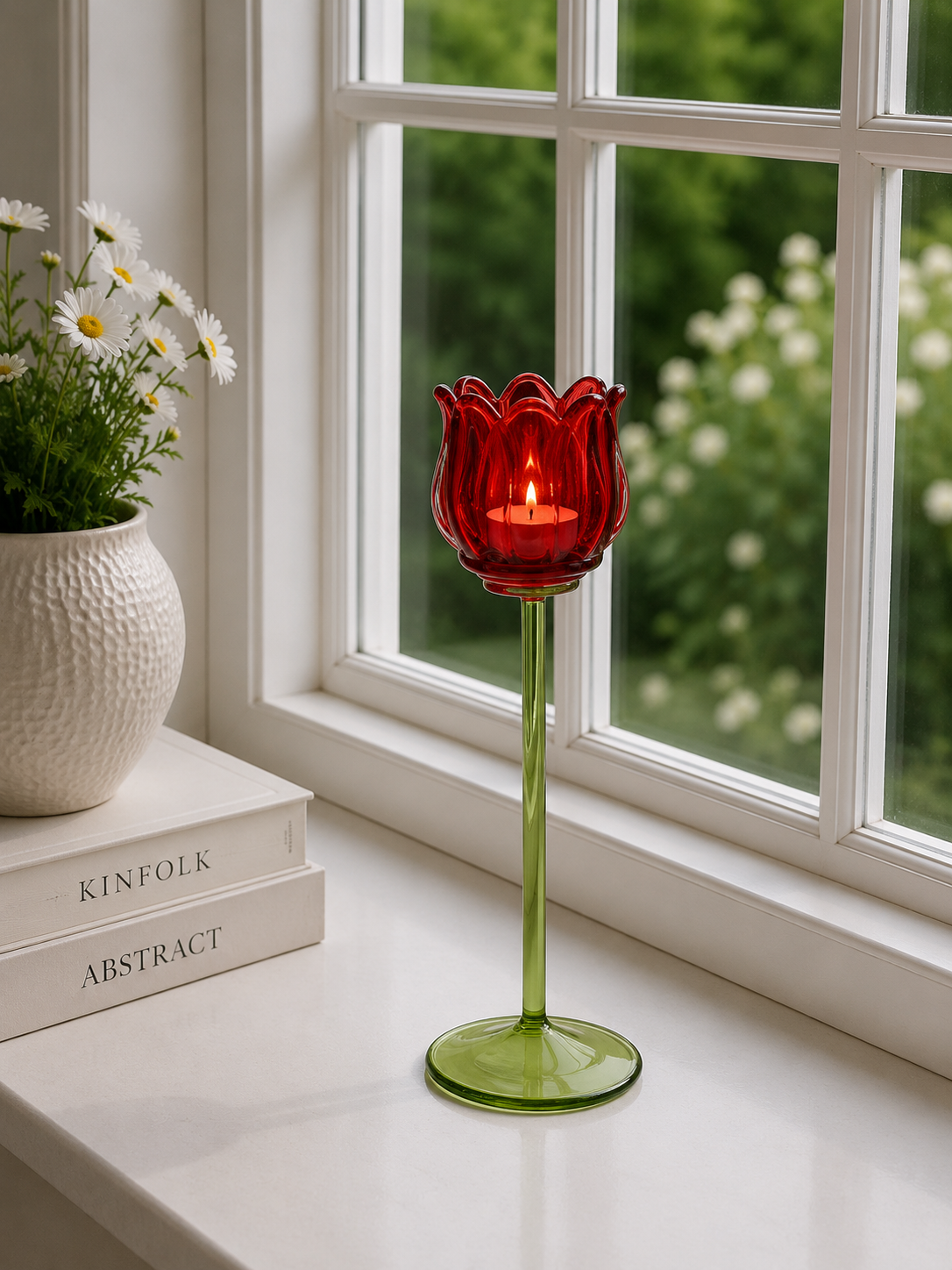 Lysestager Tulipan - Rood