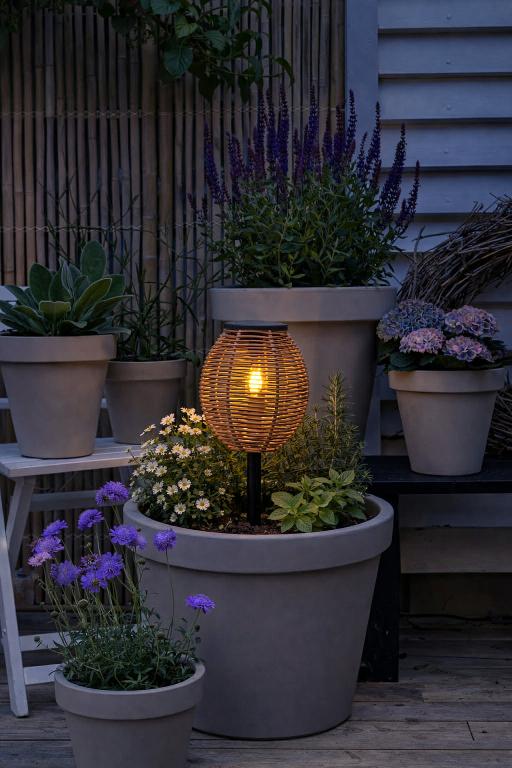 Lantaarn Solar op prikstok - Rattan