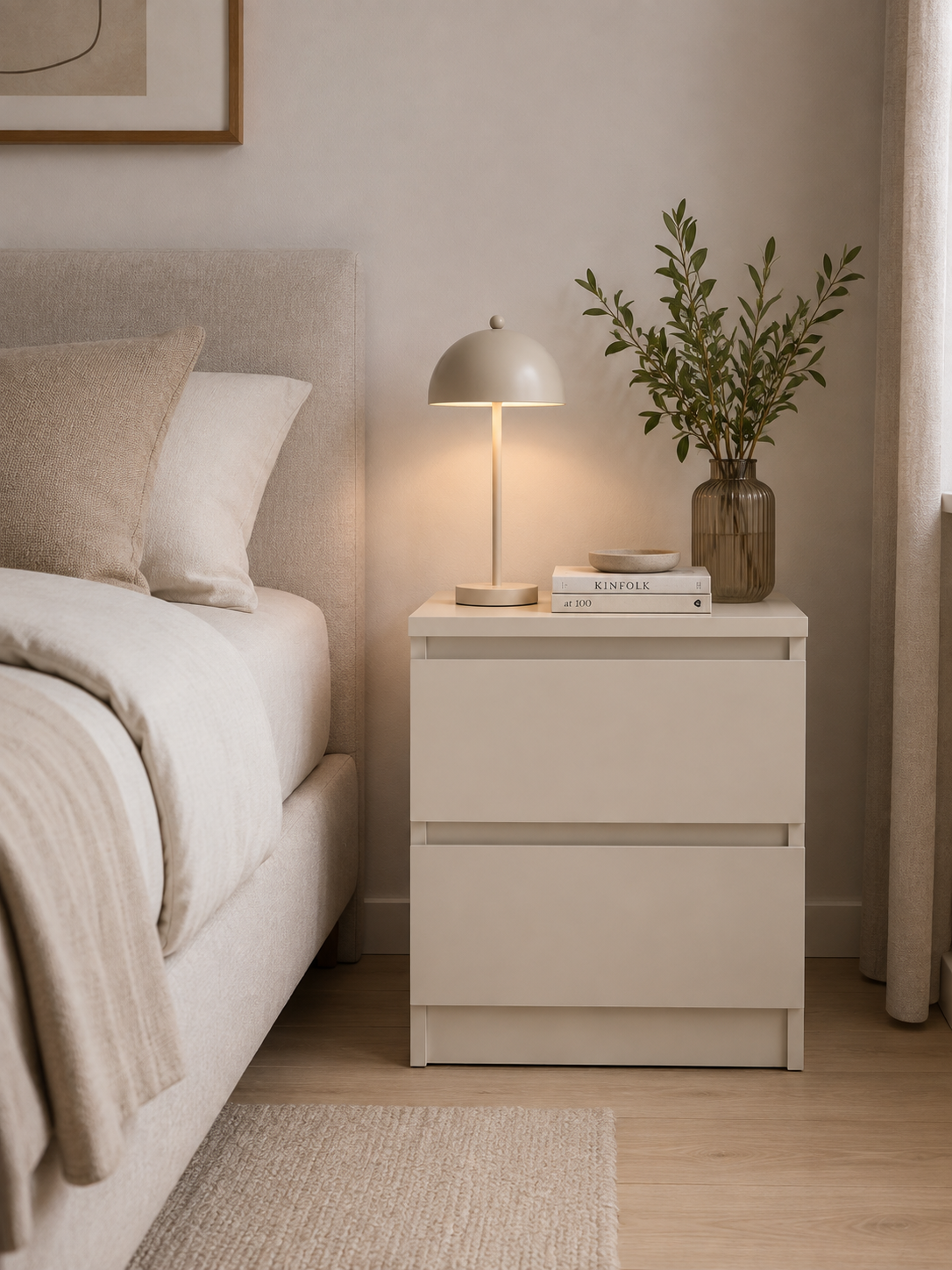 Nachtkastje - Cashmere met 2 laden