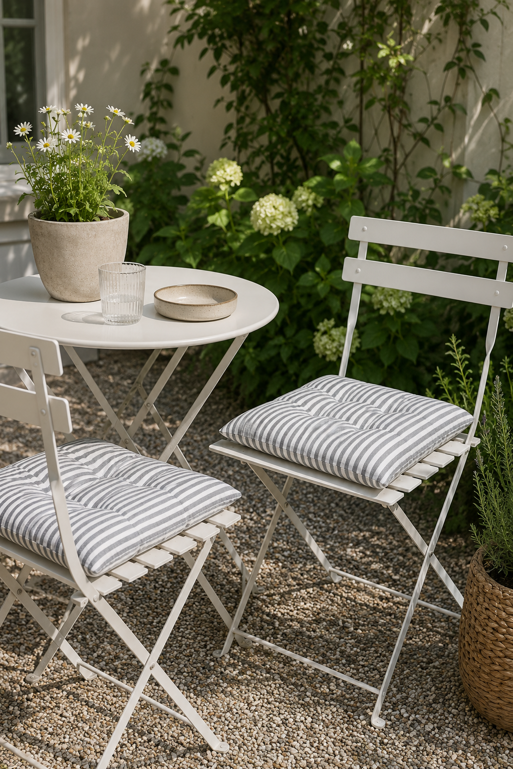 Tuinkussen futon – Grijs / Wit 40×40