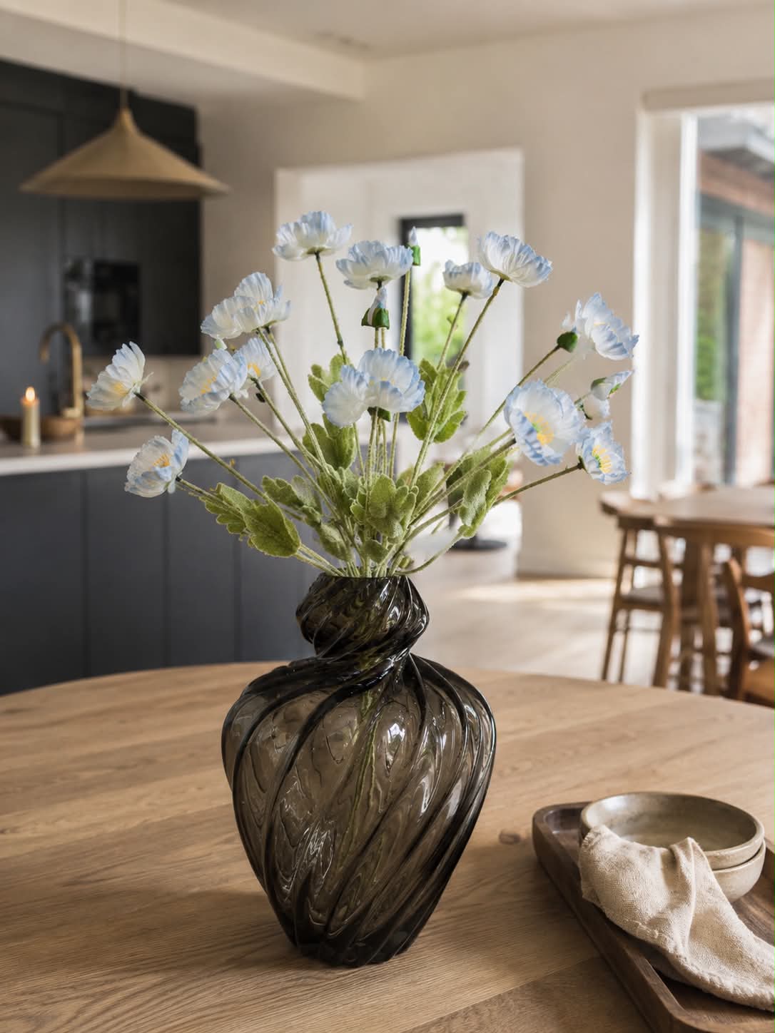 Boeket blauwe klaprozen