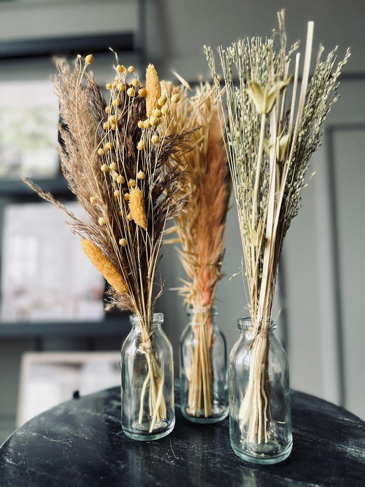 Evighedsbuket med vase - Mix farver 36cm - VIAMAJA.DK