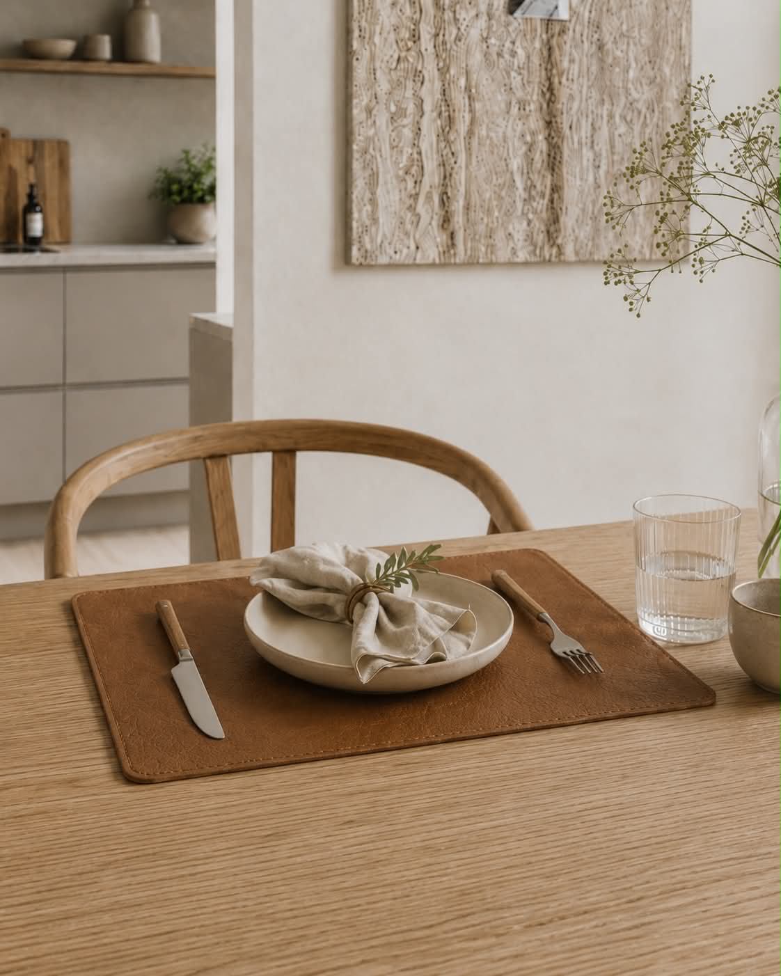 Placemat – Omkeerbaar Zwart / Cognac
