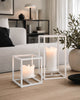 VIAMAJA Cube voor stompkaarsen - set van 2 kandelaars – Wit