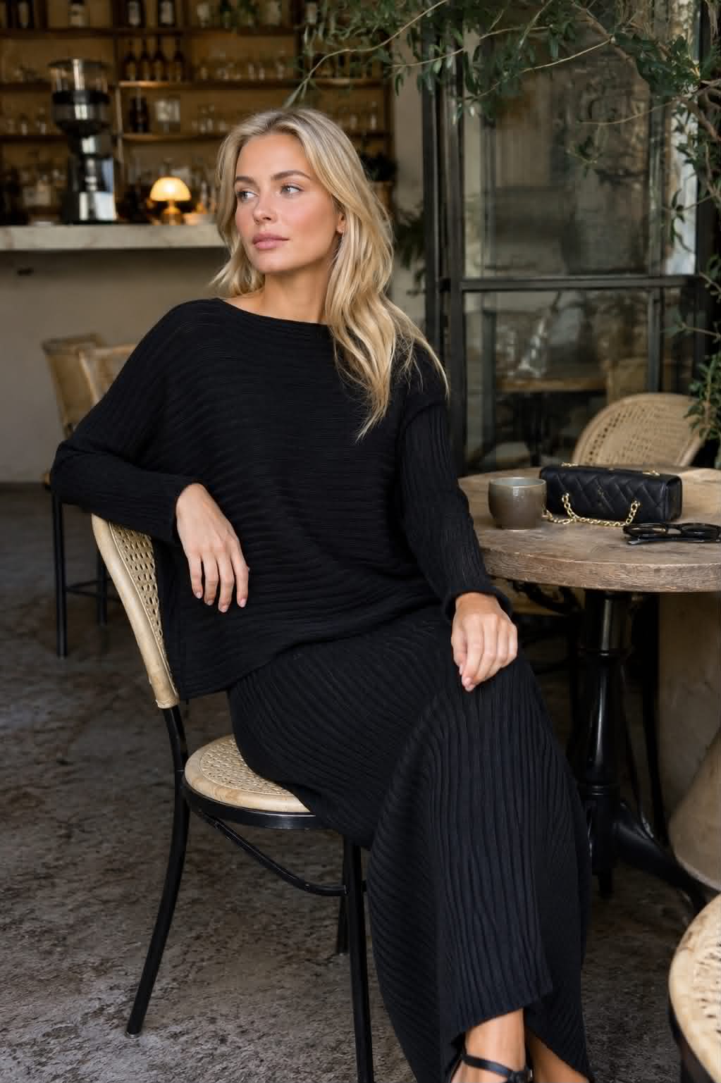 Gebreid set Clara Black