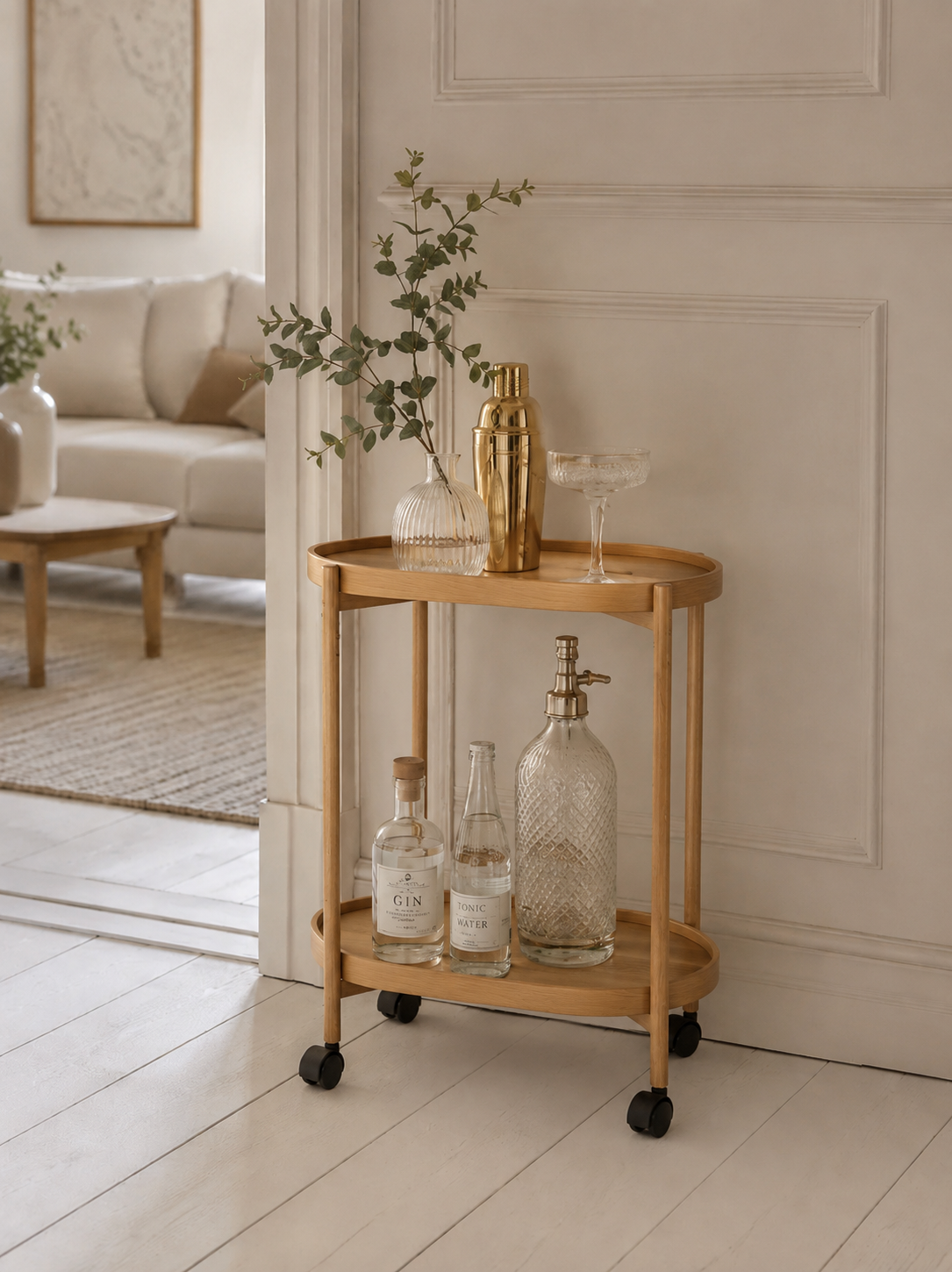 Roltafel in eiken