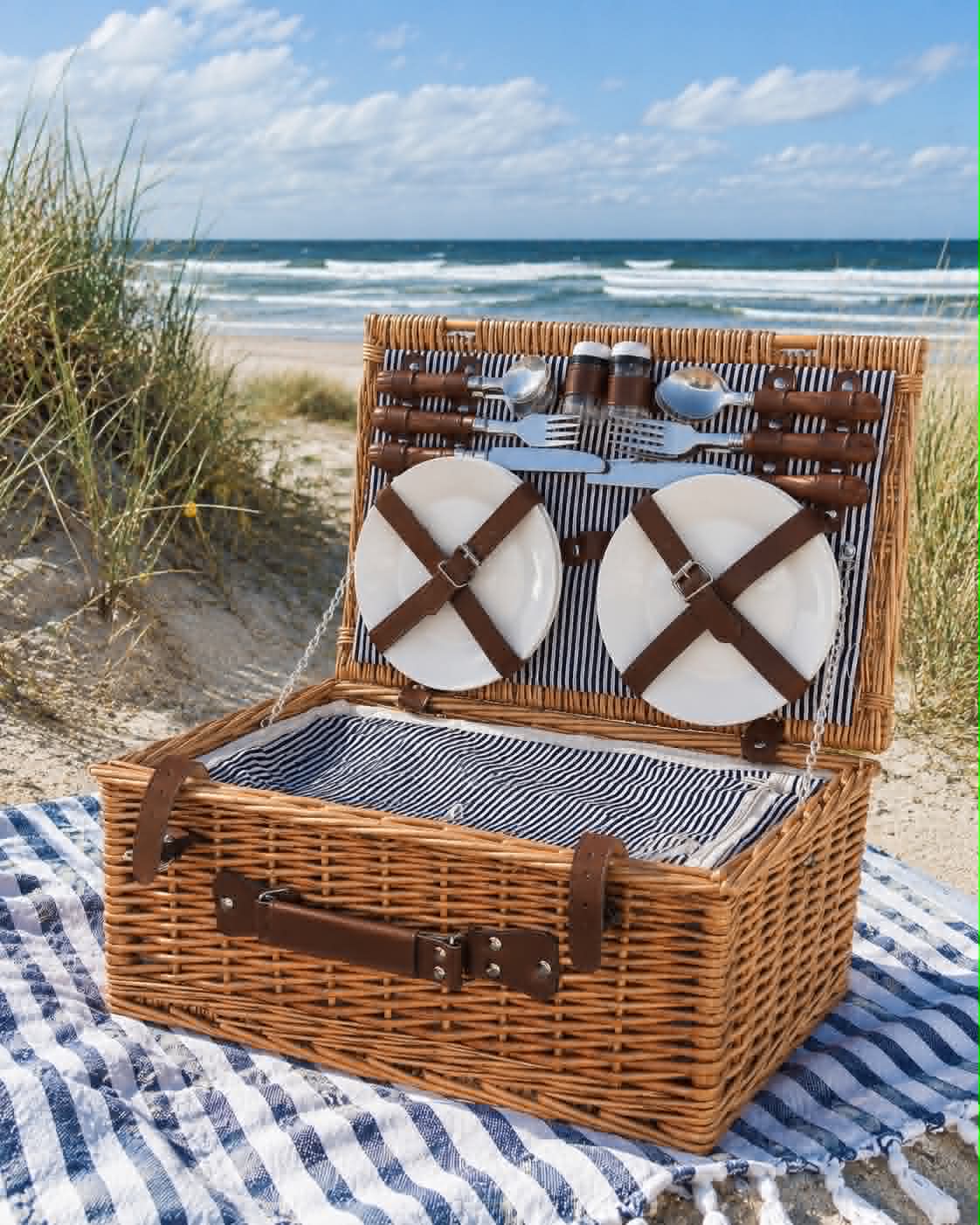 Picknickmand met inhoud voor 4 personen - DELUXE