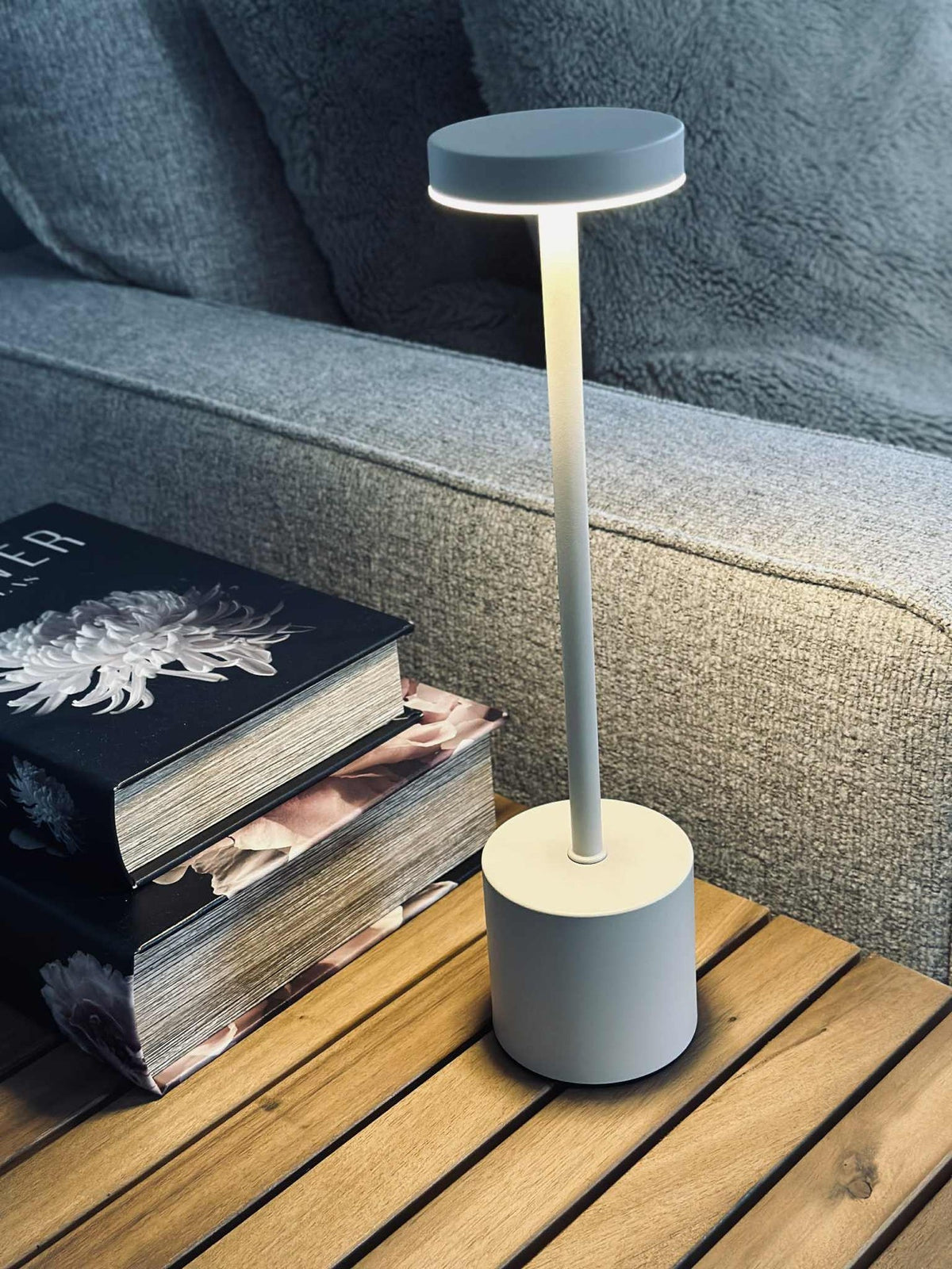 LED tafellamp KELLY Crème - oplaadbaar