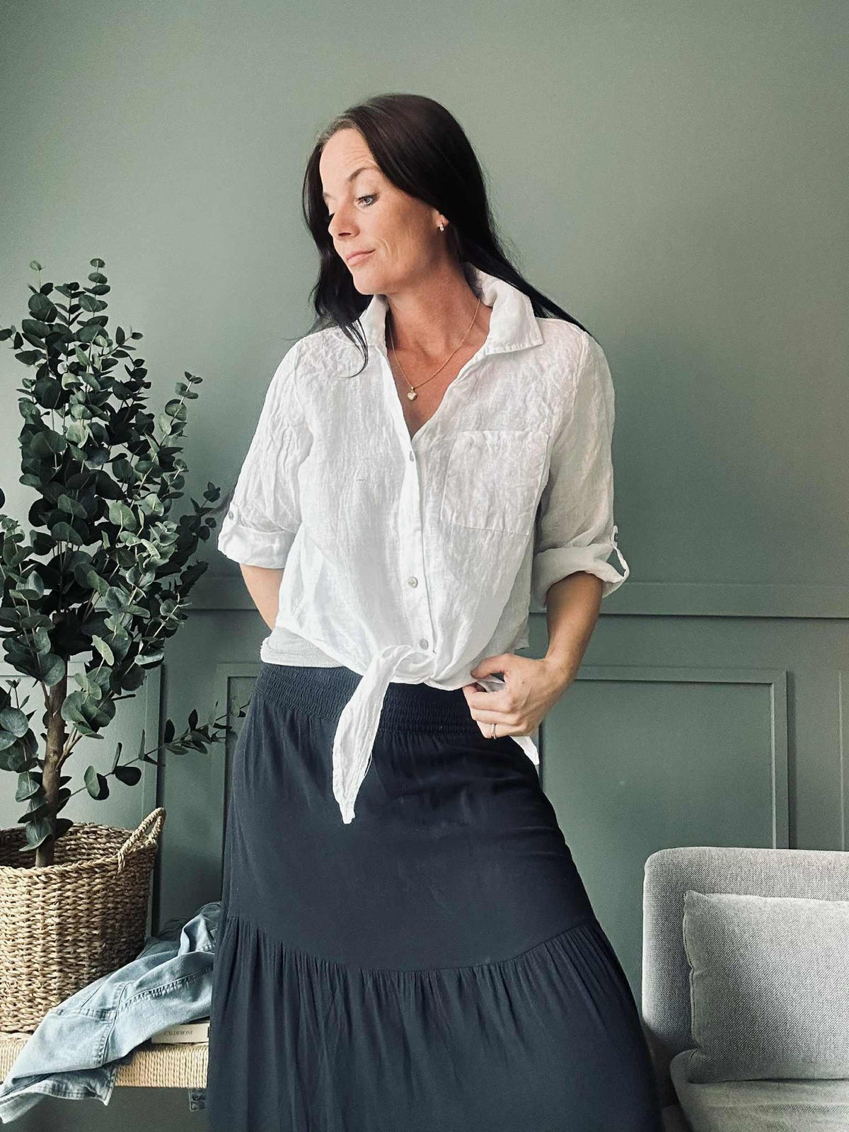 Blouse NALA wit - 100% linnen