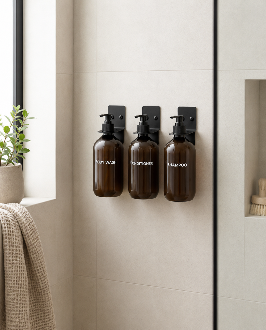 Zeepdispenser set - 3 flessen met ophanging