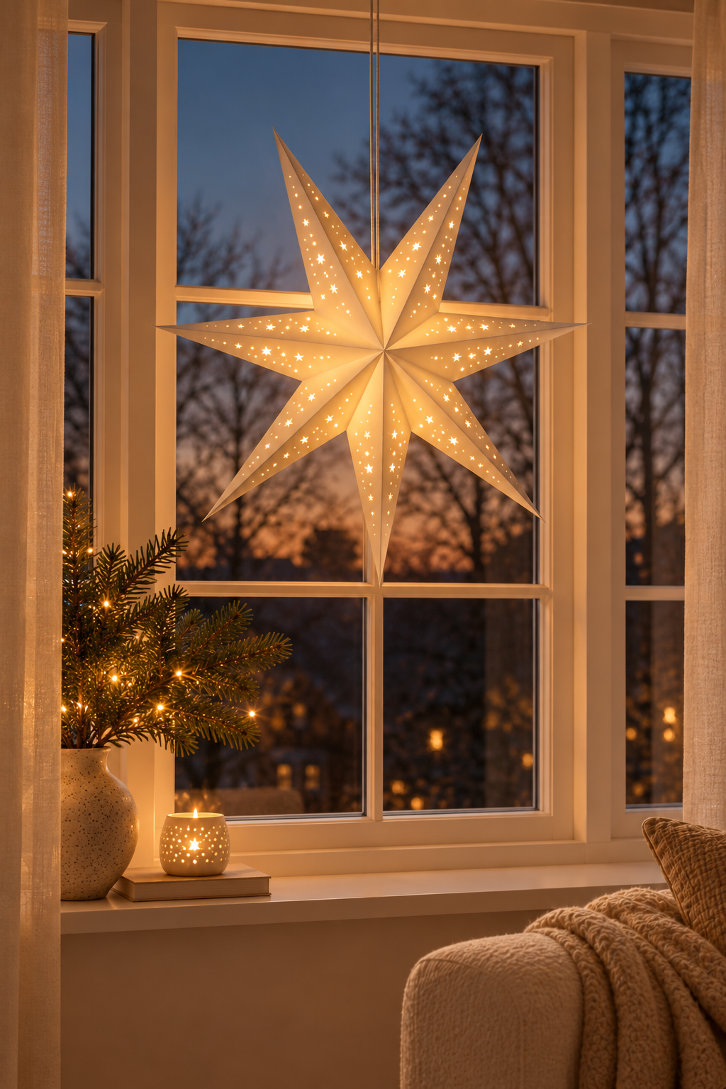 Ster 60 cm met licht en timer
