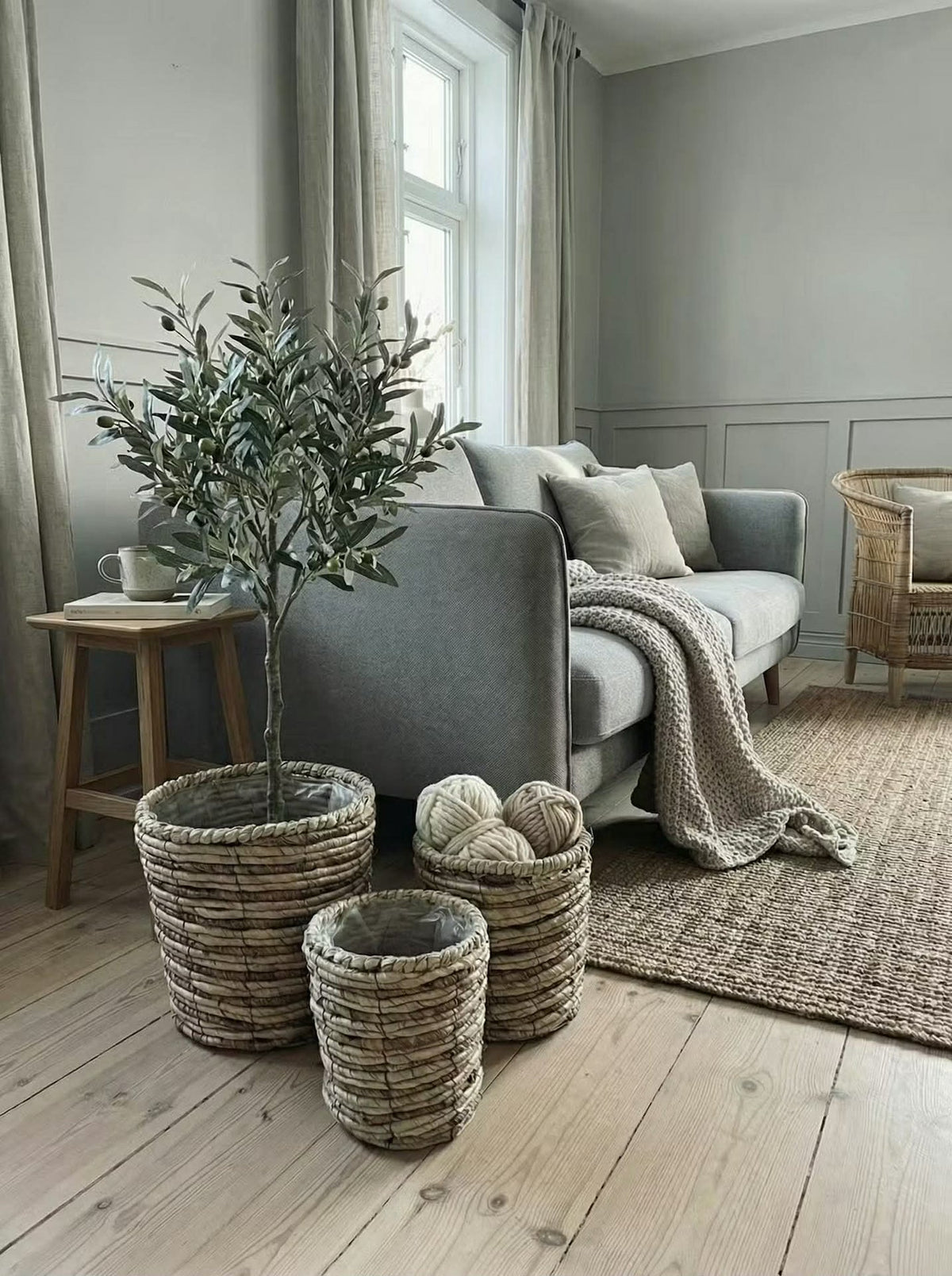 Natuurlijke manden - Set van 3 stuks