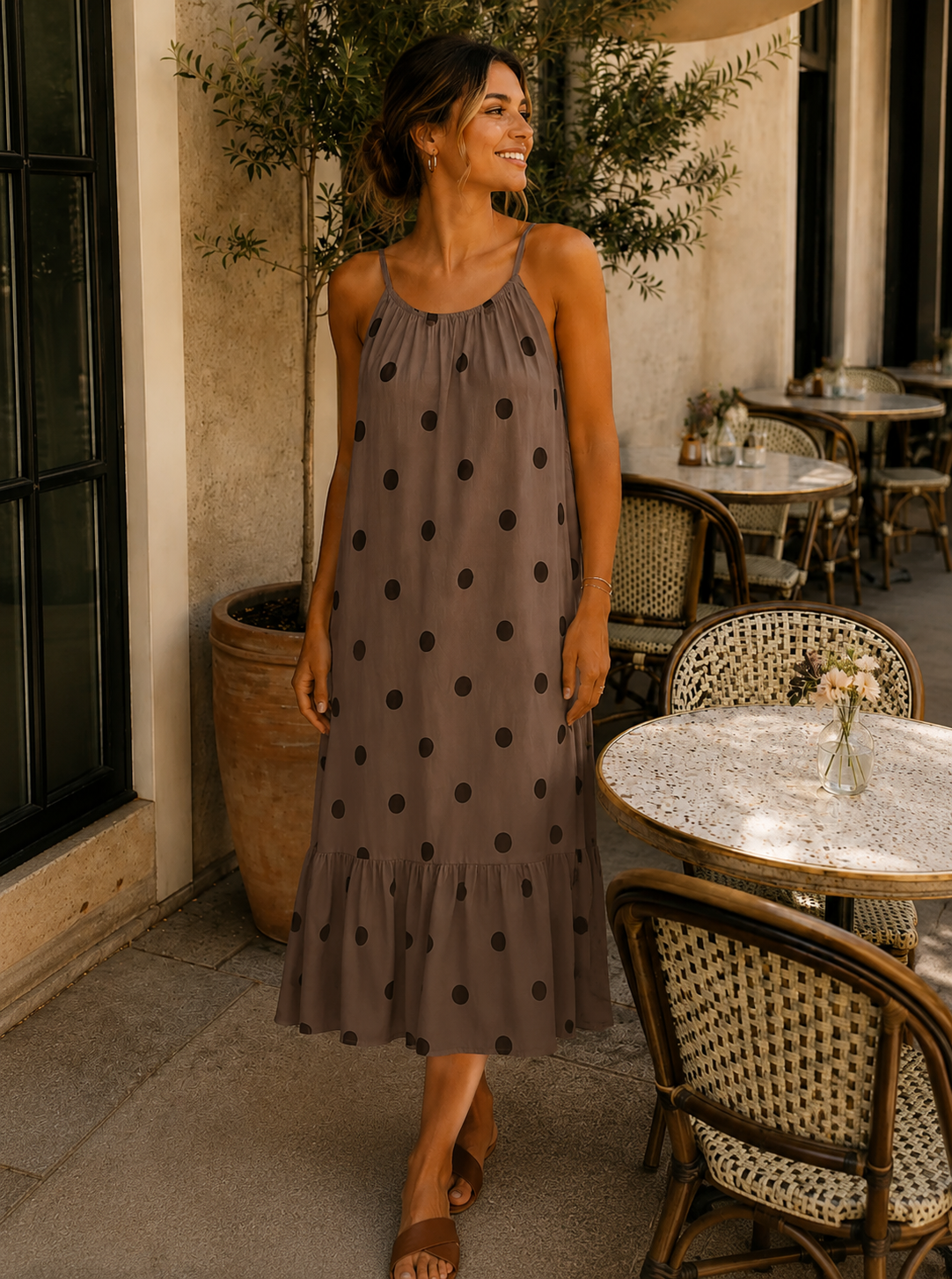 Jurk Luliana brown
