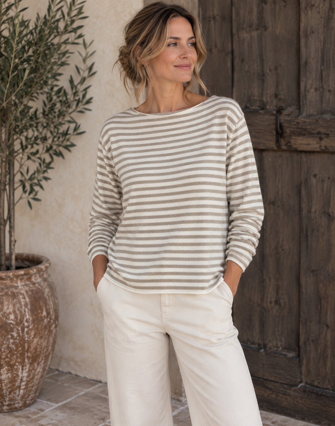 Blouse Cashmere mix - Beige