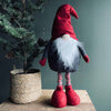 Vilten kerstkabouter met telescopische poten – Rood en Grijs – Groot