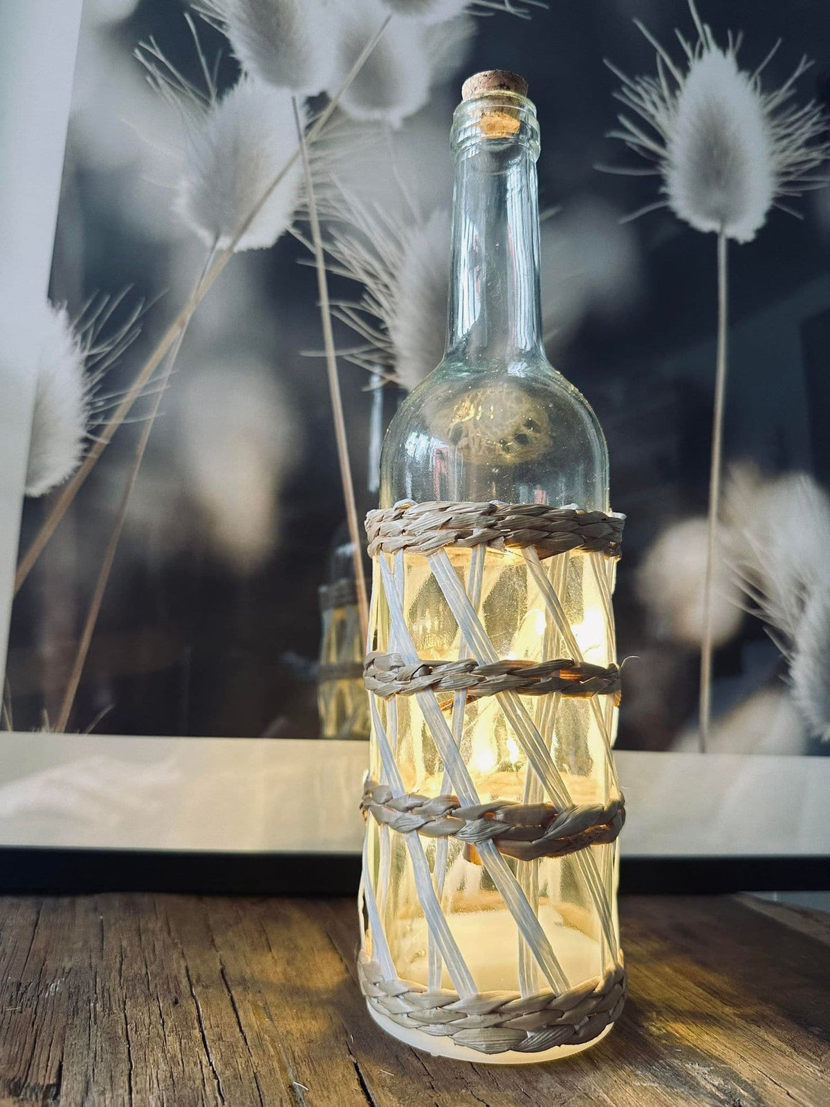 Flaske med led lys – White - VIAMAJA