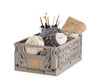 Opvouwbaar opbergkratje met etiket – Klein – LIGHT GREY