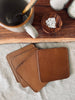 Onderzetter / Coaster - 4 st. Cognac buffelleer