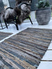 Vloerkleed van gevlochten leer - 60x90cm