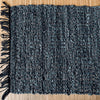 Vloerkleed van gevlochten leer – 60x90 cm