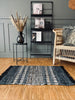 Vloerkleed van leer - grijs/blauw met natuurlijk patroon - 60x90
