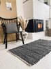 Vloerkleed van leer met wit garen - 70x140cm