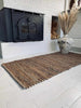 Vloerkleed van leer en jute – 70x200 Bruin