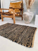Vloerkleed van leer en jute / badmat – 60x90 cm