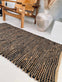 Gulvtæppe i skind og jute - Sort 70x200cm - VIAMAJA.DK