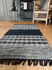 Vloerkleed van leer - Zwart patroon - 70x140cm