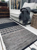 Vloerkleed van leer - Zwart patroon - 70x200cm
