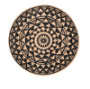 Vloerkleed Jute met zwart print - Ø120cm