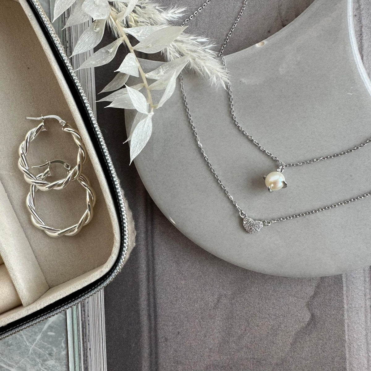 Halskæde Irina Sterling Silver - Hjerte m. Zirkoner - VIAMAJA.DK