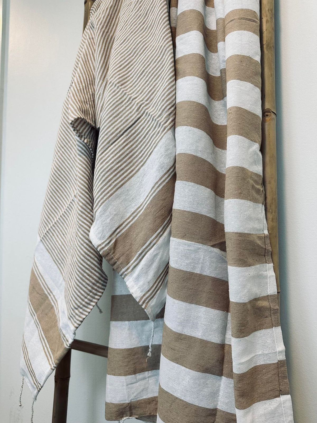 Hammam håndklæde – Beige strib - VIAMAJA.DK