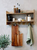 Plank met 6 haken van gerecycled hout