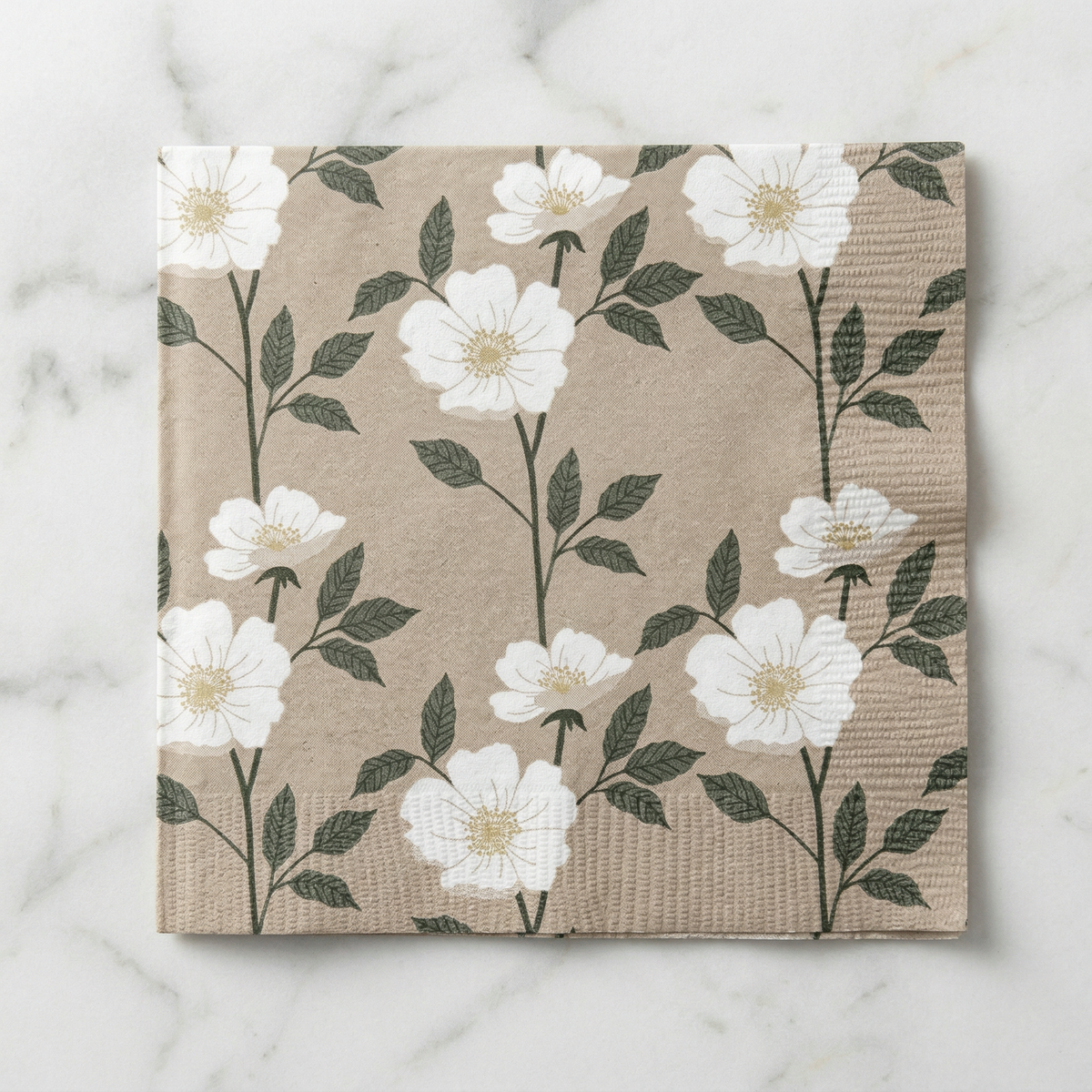 Servetten beige flower - 20 st.